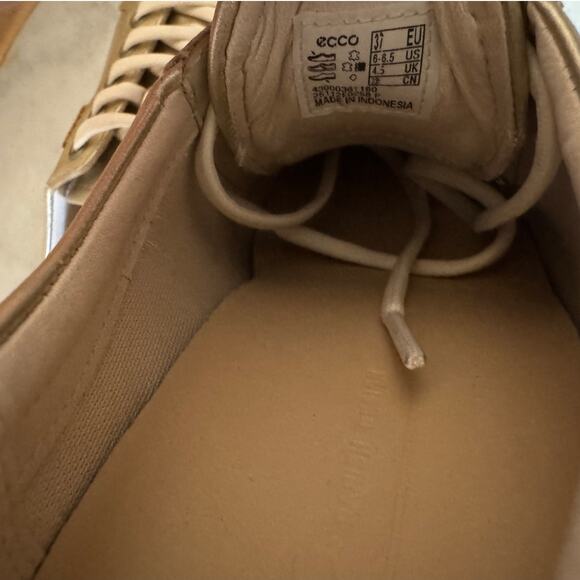 Ecco | NWOT Soft 7 Gold Leather Lace Up Comfort Sneakers | Size EU 37 - Picture 10 of 12